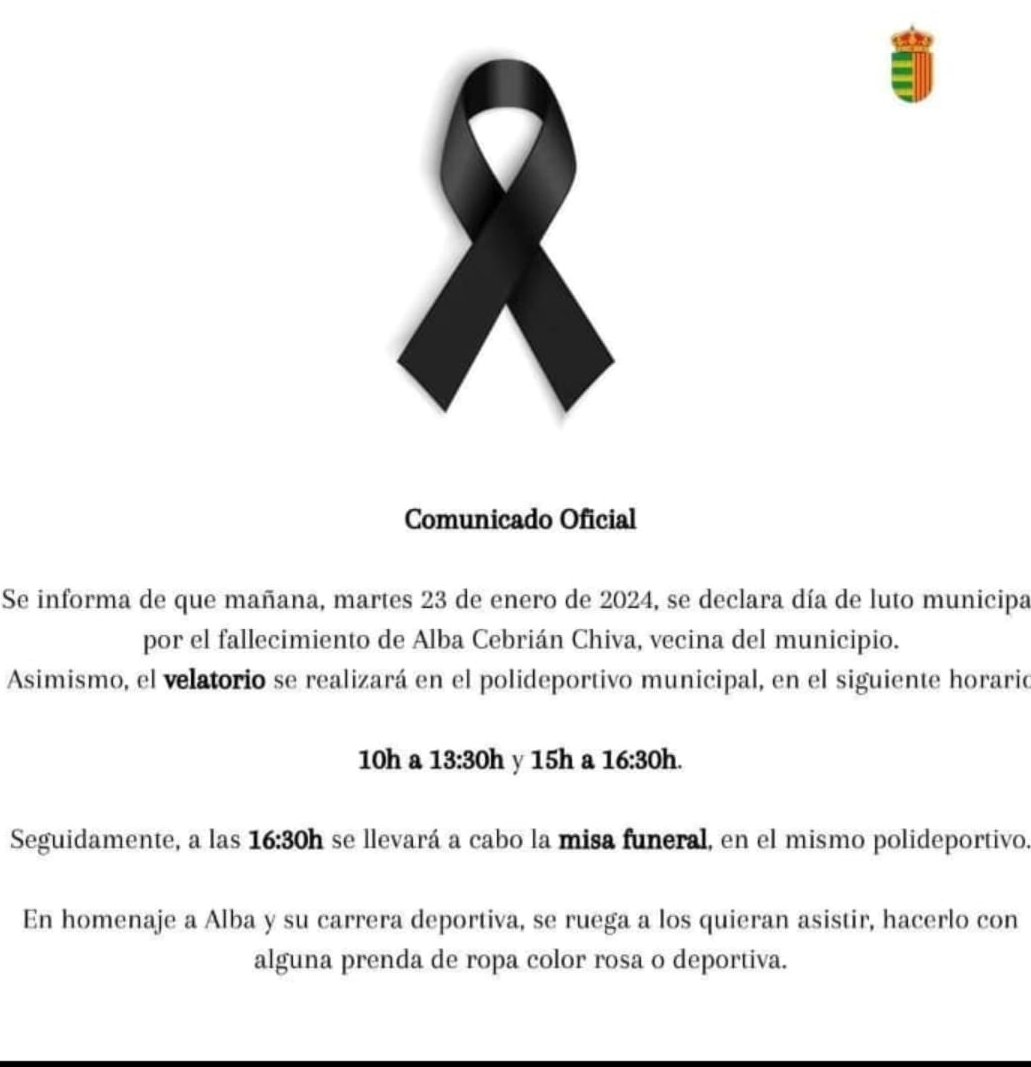 GVAdepsalutcs's tweet photo. ⚫ PÉSAME |

El Departament de Salut de Castelló lamenta el fallecimiento de nuestra compañera enfermera Alba Cebrián Chiva y transmite sus condolencias al equipo asistencial, familia y amistades

DEP https://t.co/lfNzrt2rLK