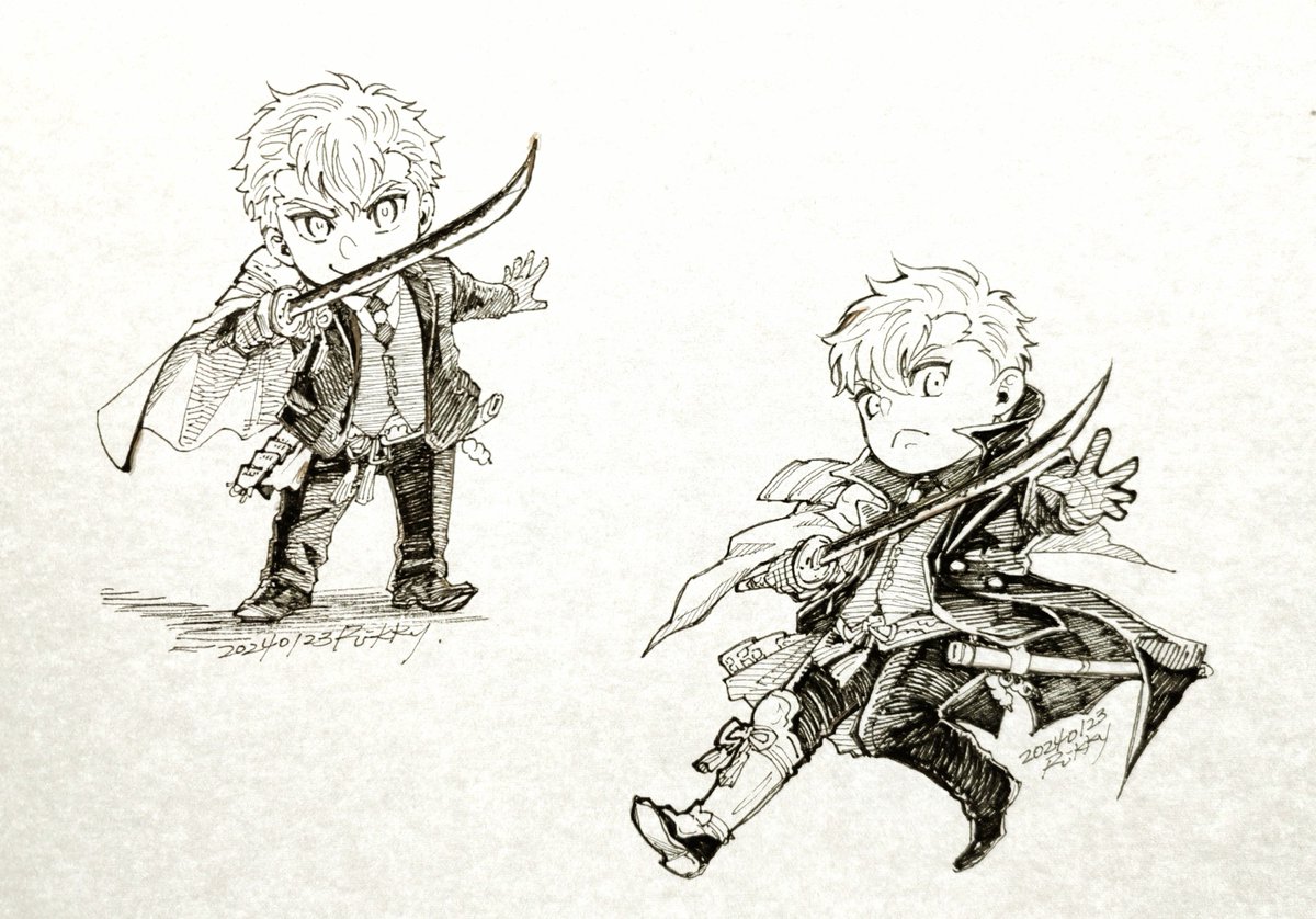 か…描き始めかもしれない……。 描けないかと思ったら描けた…!? 久々のアナログ〜!🍡🍡