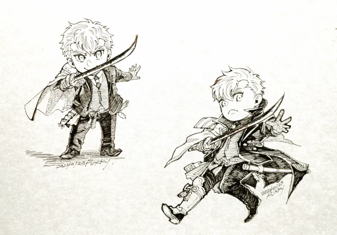 か…描き始めかもしれない……。 描けないかと思ったら描けた…!? 久々のアナログ〜!🍡🍡