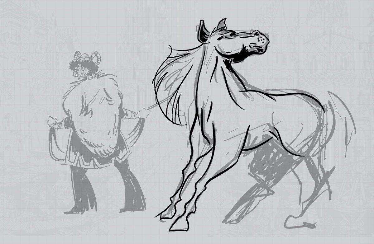 Just out there, free handing horses!