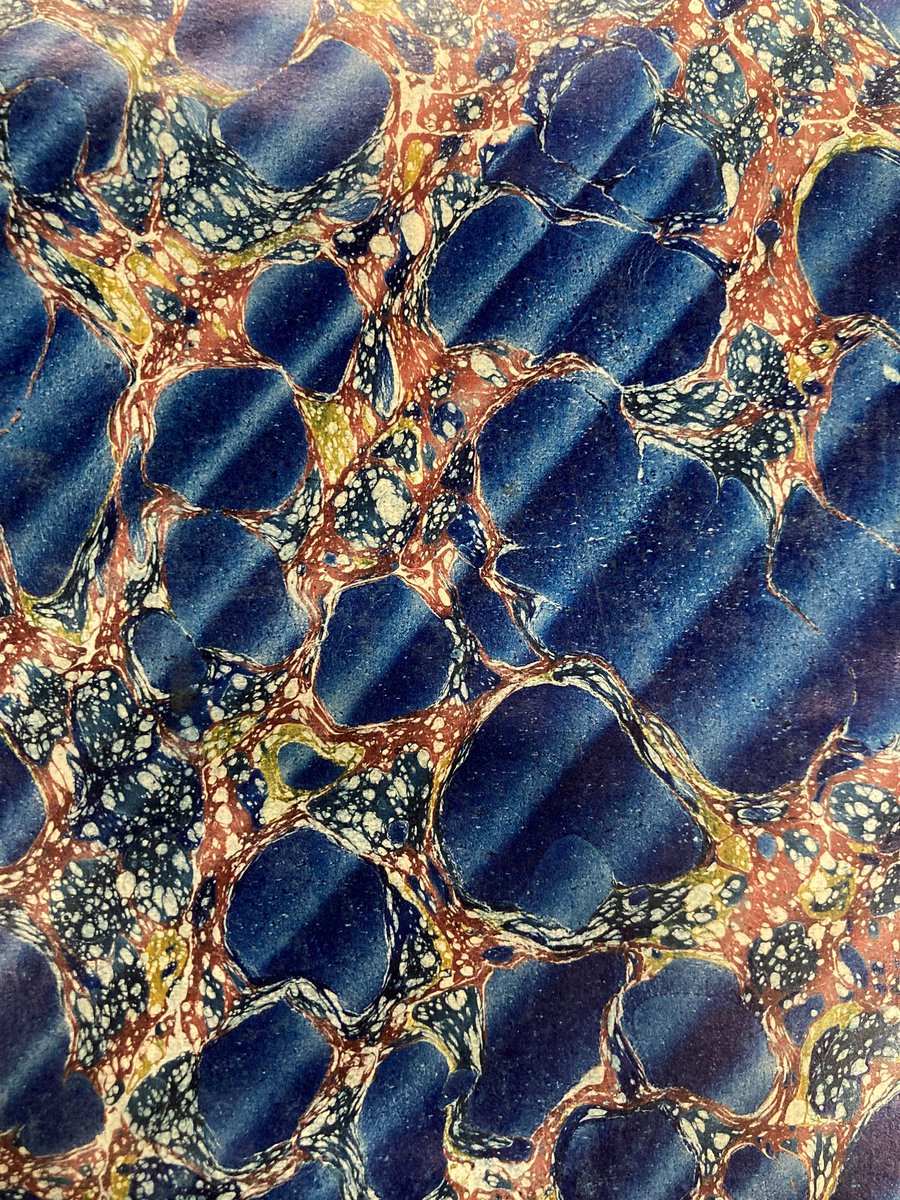 jordan_library's tweet photo. #HappyMarbledMonday on this chilly winter's day! These #marbledendpapers, a symphony of blue, add a touch of warmth on a cold day. From v. 41 the #LondonIllustratedNews  #RareBooks #SpecialCollections Photo credit: Vanessa Selics https://t.co/bTKnd7OAh2