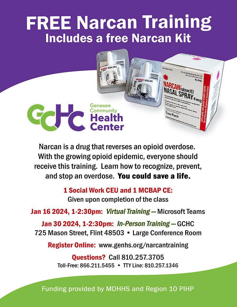 GenHealthSystem's tweet photo. Virtual Narcan Training is Tuesday, January 30th, at 1pm. You could save a life by learning the signs of a possible overdose in progress and by carrying a Narcan Kit. Open to all.
https://t.co/28eqmrmjd7
#narcan #narcankit #opioids #opioidoverdose #savealife #endoverdose https://t.co/RIznUdRTue
