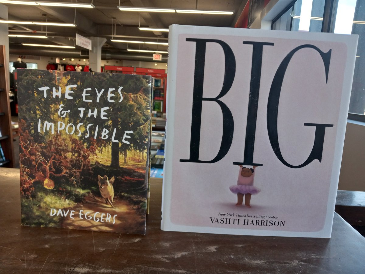 Congratulations to Dave Eggers' THE EYES &amp; THE IMPOSSIBLE and Vashti Harrison's BIG on winning the 2024 Newbery Medal and the 2024 Caldecott Medal, respectively; first editions of both are now available at the BU Bookstore!