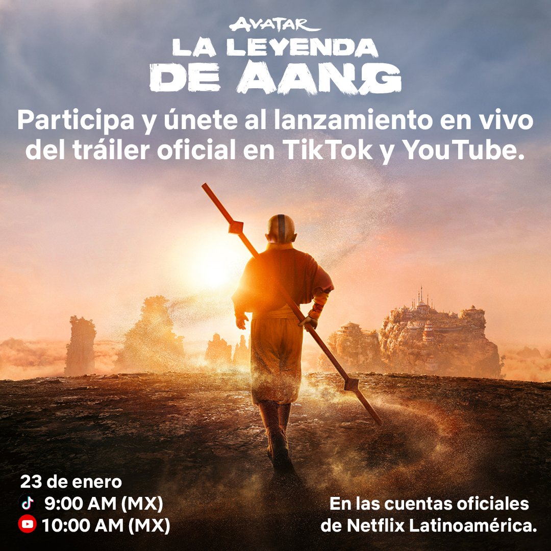 NetflixLAT's tweet photo. Domina tu elemento y sigue el estreno del tráiler oficial de 'Avatar: La leyenda de Aang'.  🙌 https://t.co/2rsjzKaXnq