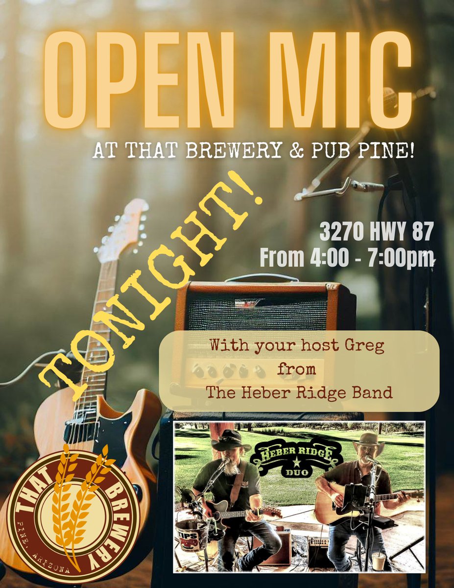 🔥 It's cold out but our #OpenMic is blazing! Warm up with the sizzle of live tunes and the best craft beers in town. Join us tonight for a night of hot music and cool brews! 🍻 #LiveMusic #THATBrewery #THATBreweryAndPub #PineStrawberryAZ