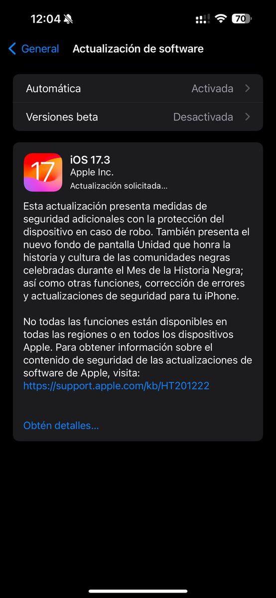 EdgarRoss's tweet photo. Ya disponible #iOS173 https://t.co/cvwnHBMgyo