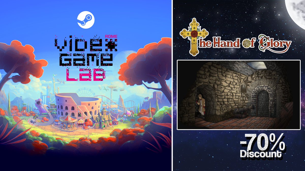 Madit_Games's tweet photo. Rome Video Game Lab has just begun, and we're happy to be part of it!

Check the Steam Event Page to find out new games and exclusive discounts
👉 https://t.co/7ZMijES3E1

#RomeVideoGameLab #RVGL #Steam #SteamGames #SteamEvent #TheHandOfGlory #RootsInTheSky #IndieGame #IndieGames https://t.co/VeMa7q4TQm