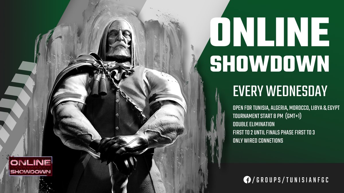 Online Showdown 1.13!
The Street Fighter 6 Online tournament!
Wednesday, 24/01 @ 8:00 p.m. GMT+1
THIS TOURNAMENT IS OPEN FOR 🇹🇳🇩🇿🇲🇦🇱🇾🇪🇬PLAYERS!
Registration : challonge.com/fr/OS_sf6_113
Rules &amp; details in Challonge description.