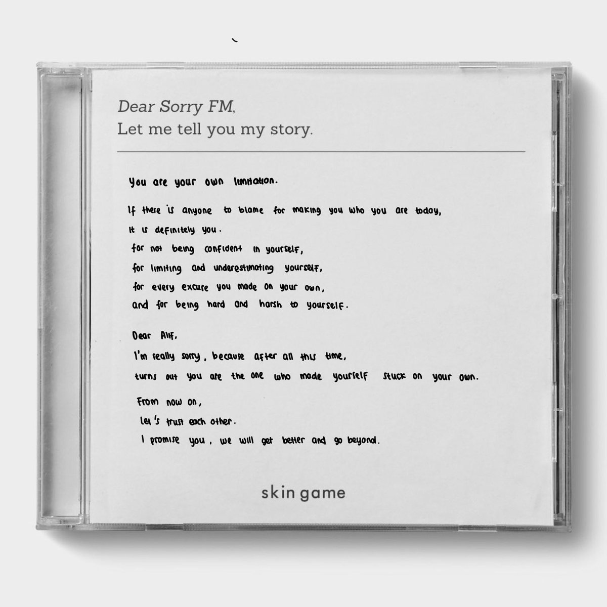 alifanin's tweet photo. hi @skingameofc, here is my story for #SorryFM and I’m ready to be part of @skingamewarrior!✨💓 https://t.co/oIHVtkThD8