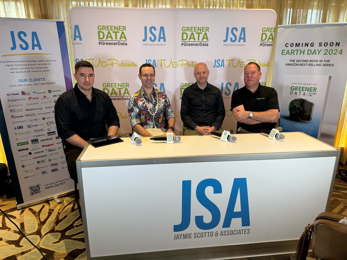 telecompr's tweet image. 📸 Behind the Scenes at #PTC24! Featured on #JSATV, @joao_pmlima discusses the impact of AI on network infrastructure with special guests @jeffreyabarber, Mark Cooper, and @QuadStack.
View the discussion here: linkedin.com/events/jsatvli…
#digitalinfrastructure #GreenerData #AI