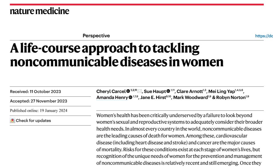 For decades, women’s health has been under-served by a failure to look beyond maternal health to adequately consider their broader health needs. With #NCDs now the leading cause of death in women - what can be done toward the goal of equitable health care for women?