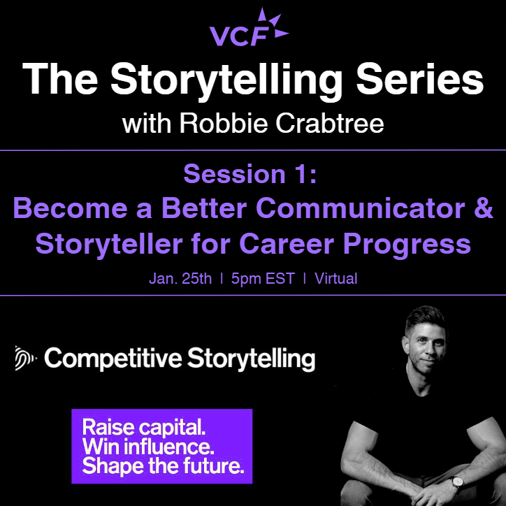 Join VCFamilia for the first session in our Storytelling Series for Investors, led by @RobbieCrab: 'Session 1: Become a Better Communicator & Storyteller for Career Progress' on Thursday 01/25 @ 2pm PT/5pm PT. RSVP and learn more about the session here: lu.ma/uuejyuql
