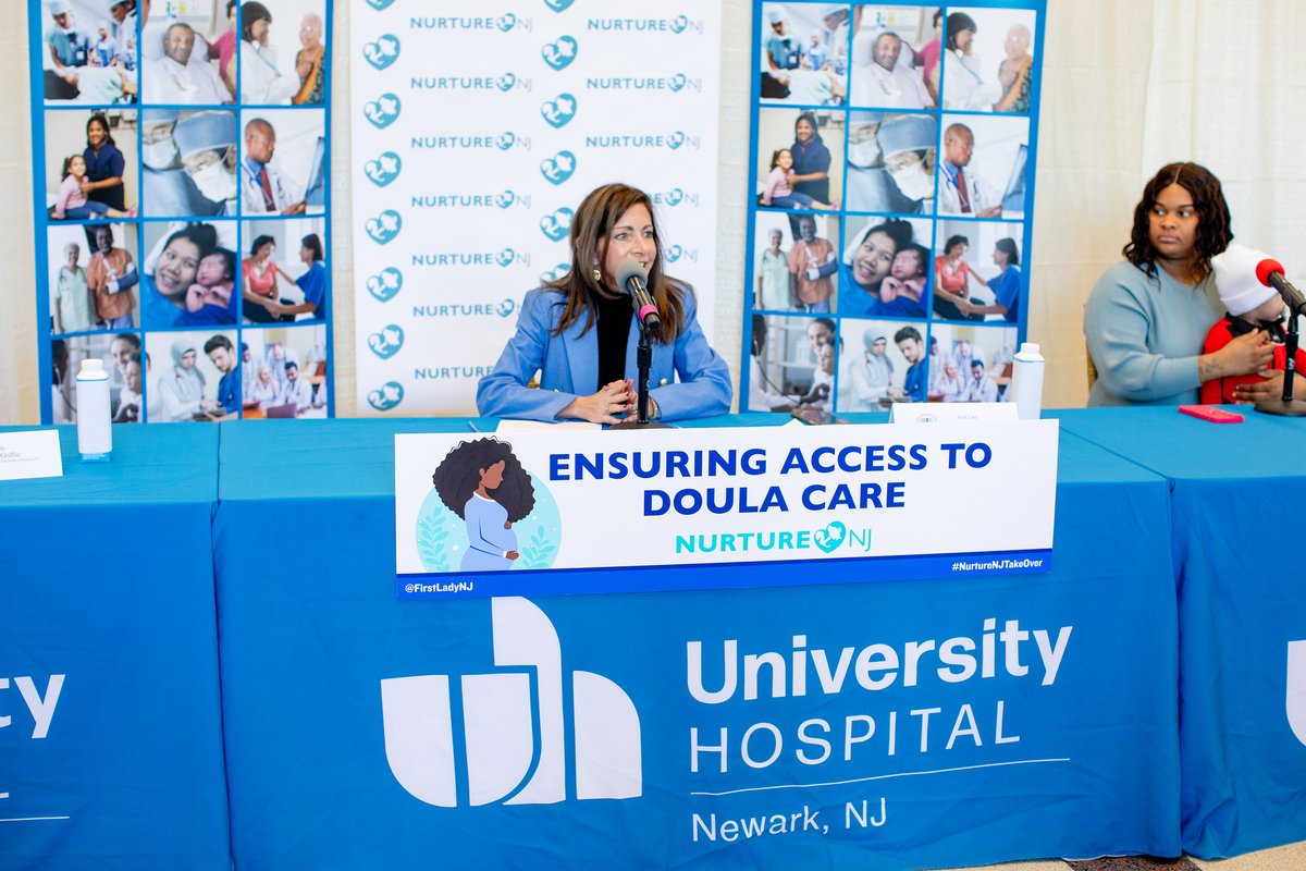UnivHospNewark's tweet photo. We celebrate @GovMurphy's signing of S-4119/A-5739, which ensures every mother has the right to a doula in a hospital or birth center. It was an honor to host @FirstLadyNJ  at University Hospital in November. https://t.co/Rpg5J05ewo