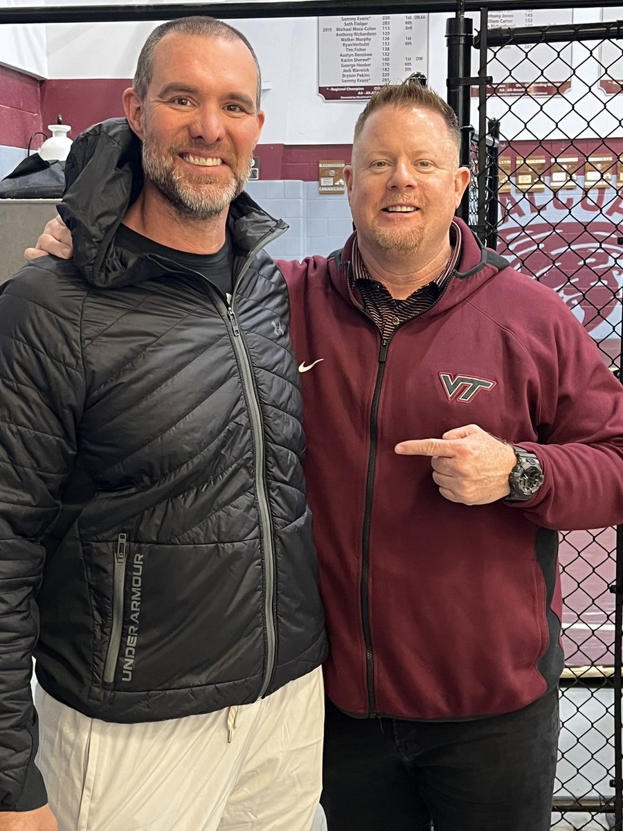 Great to see HC Brian Nix of Defending State Champion @alcoafootball ! Appreciate the visit, always great seeing you brother! #9inARow #FootPrint @HokiesFB