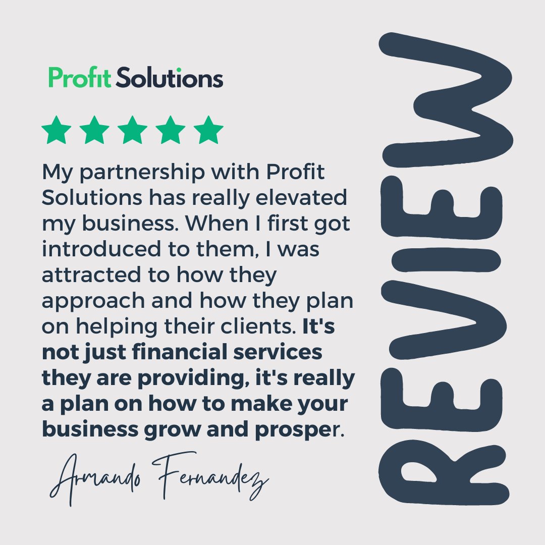 ProfitSolPro's tweet image. &quot; What started as a search for an accountant became the best business decision ever made!&quot;

Thank you for trusting us!
 #profitsolutions #business #consultingfirm #accountingfirm #finance #management #financialboost #clienttestimonial #reviews