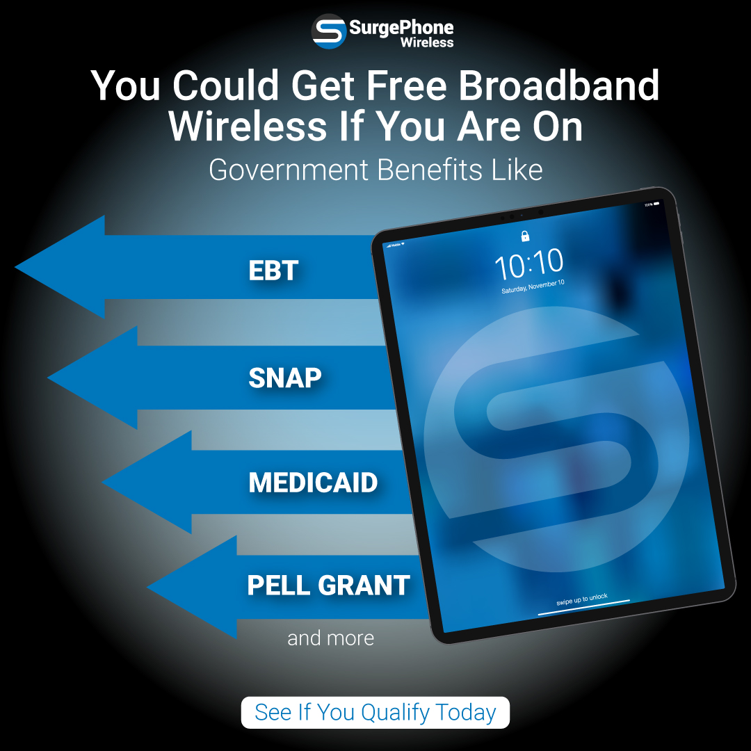 SurgePhone's tweet photo. If you are on any government assistance you could get free broadband wireless! Click the link to learn more https://t.co/Pjj1Yj0VZR

#surgephone #freewireless #freebroadband #acp #freewifi #explorepage #explore https://t.co/NdkQjtHVQk