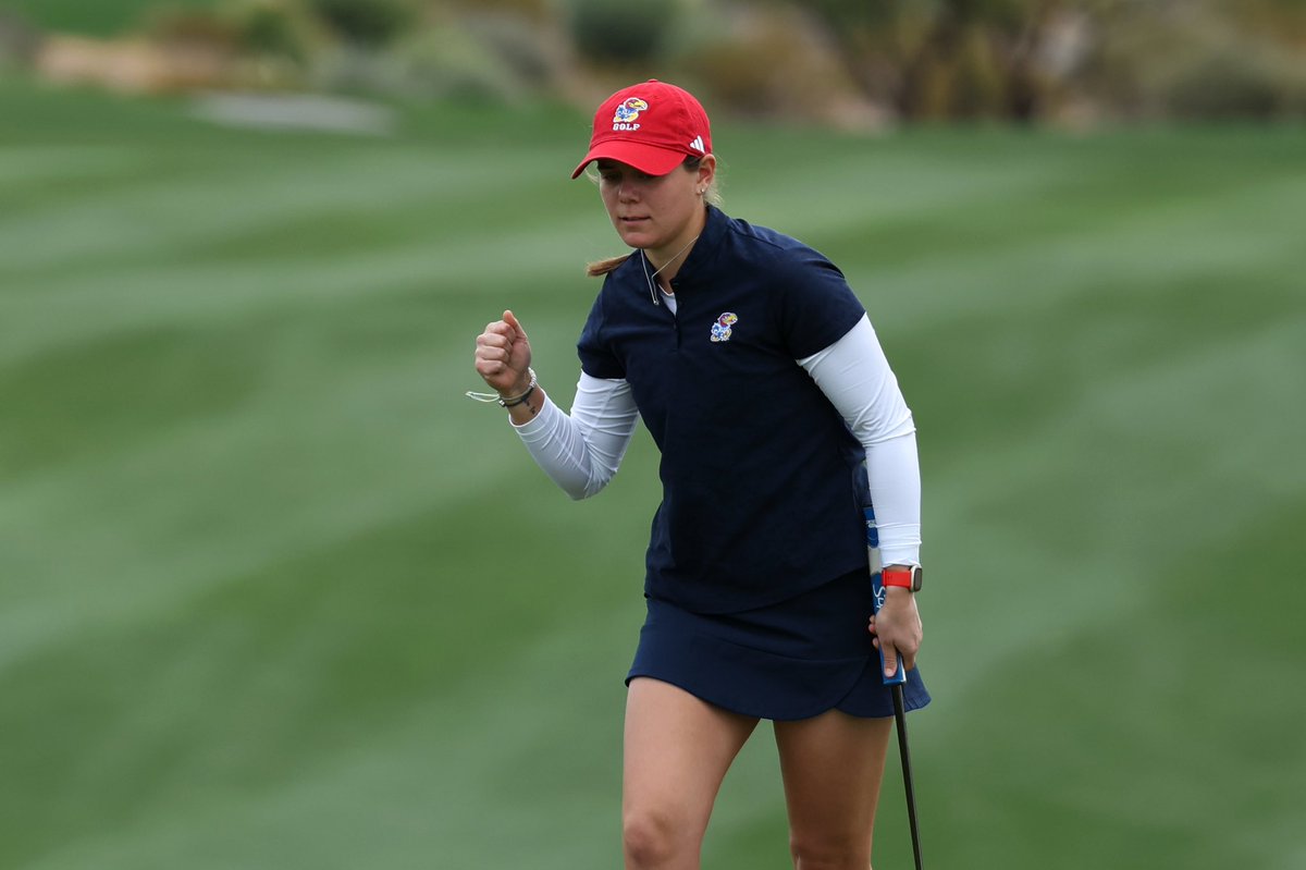KUWomensGolf's tweet photo. Fifth-lowest round in program history to kick off the spring 📈

Our team posted a -5 round of 283 in the opening round of the spring season! Proud of this group and how they competed against some of the nation’s best!

#RockChalk https://t.co/i8tr77i9Jo