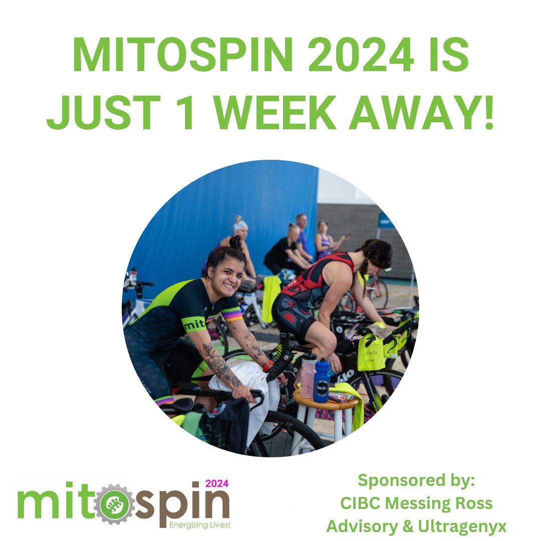 MitoCanada's tweet photo. #MitoSpin2024 is just one week away!⏰ It’s not too late to sign up. Whether you join a team or spin as a solo participant, we want you to bring your energy for an exhilarating challenge!🔋🙌

Sign up or make a donation here: https://t.co/1GttmKXywt https://t.co/5UIUbwCl2g
