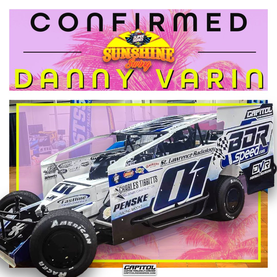 ☀️𝙁𝙇𝙊𝙍𝙄𝘿𝘼 𝘾𝙊𝙉𝙁𝙄𝙍𝙈𝙀𝘿:  For the first time, Fonda, N.Y.’s Danny Varin sets his sights on Short Track Super Series Sunshine State action. The Sprint Car standout heads south in the BDR Speed No. 01 for the ‘Sunshine Swing’ presented by <a href="/CapitolRenegade/">Capitol Renegade</a> Custom