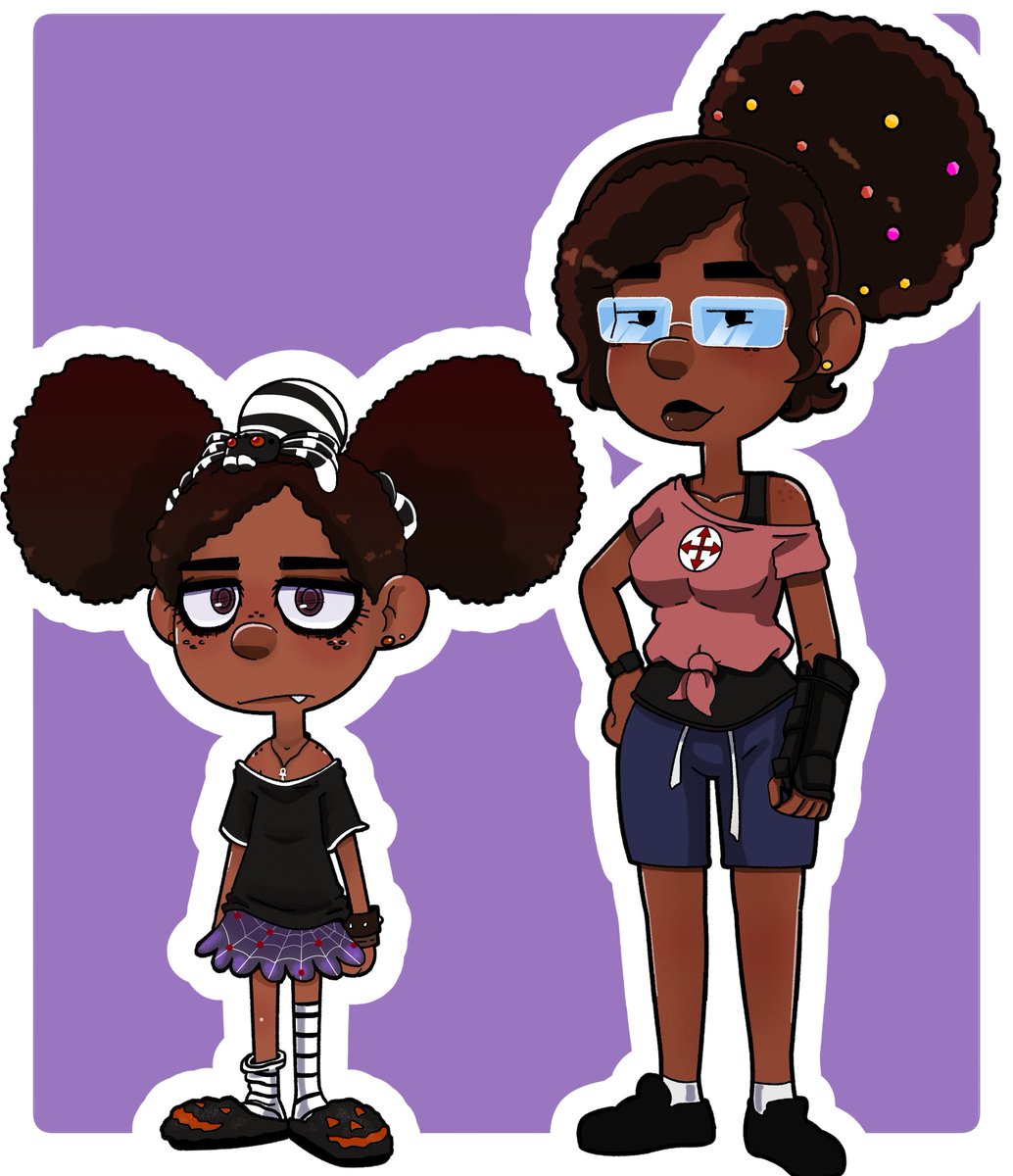 PuppetPina's tweet image. Harriet and big sister Jolene, oc commission for 
@The_PessiMystic