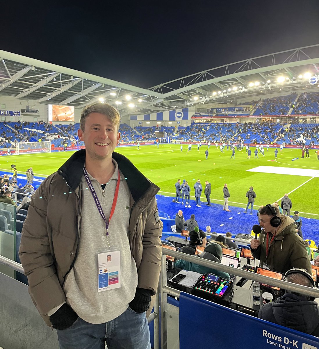 It was a dream come true to be in the Amex press box for the first time in my career tonight, albeit covering the game for @BhamWorld_ from a Wolves perspective. Disappointing result for Albion in the end but I loved every second. So grateful to report on football full time. 💙