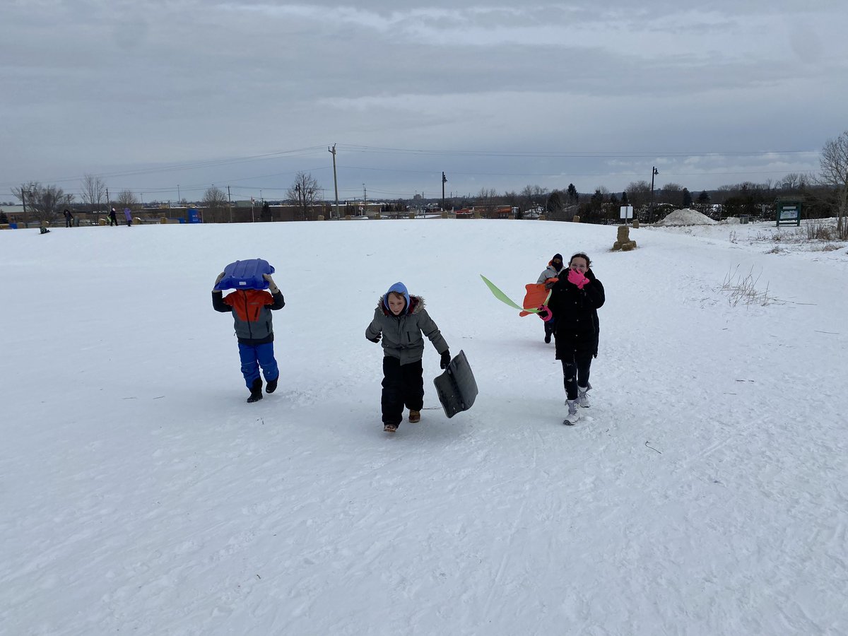 MrsM_Rocco's tweet photo. What a SNOWtastic day to be on the hill! ❄️ For some of our friends, it was their very first sledding experience! 🛷 🤍 @MonsignorHaller @WaterlooCDSB https://t.co/AaSNw7GJNK
