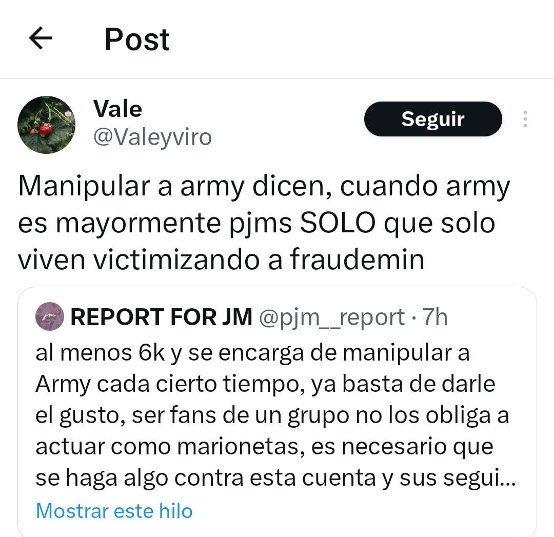pjm__report's tweet photo. Reportar y bloquear 🚨 
Como dije mi dm está abierto para denuncias, si van a citarme justificando algo pero sus cuentas son odio a 🐥 u otro miembro son la misma basura que se reporta cada día. Defiendes a una acc que lleva 3 años de hate a 🐥.
https://t.co/xWgI6C0LrI https://t.co/kV0ma1s6Gy