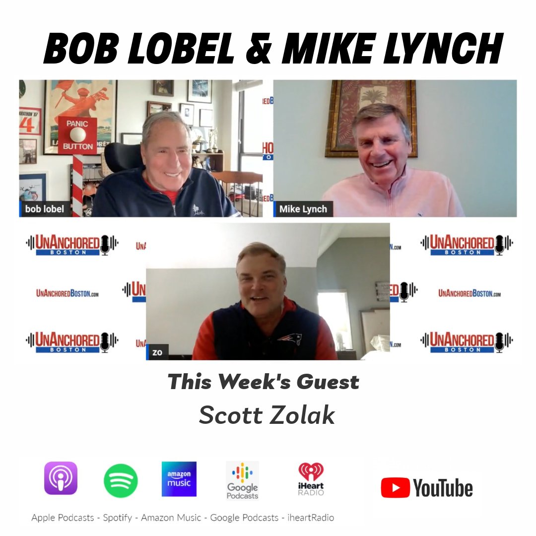 BostonUn's tweet photo. Scott Zolak is this week’s guest on UnAnchored Boston with Bob Lobel and Mike Lynch! Tune in for Zolak’s thoughts and stories on #BillBelichick and #BillParcels, predictions on Super Bowl LVIII, and more!
Listen now at https://t.co/fFWPZvljwW
@BobLobel @LynchieWCVB @ScottZolak https://t.co/XyCdecPHgM
