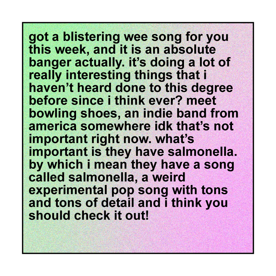SingleReview's tweet image. hey shout out to @B0wlingSh0es who wrote this weeks song which absolutely rules

read why we're right about that and more by subscribing asinglesongreview.com/subscribe