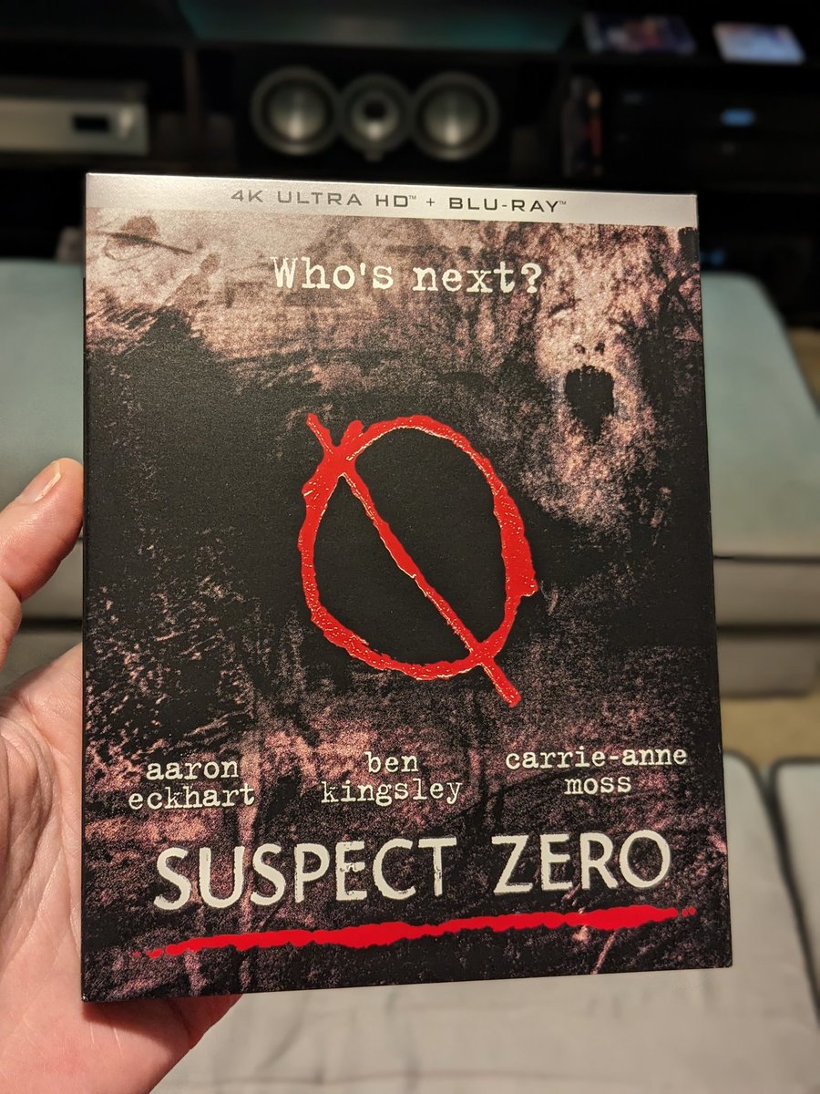 HDMOVIESOURCE's tweet photo. Watching Suspect Zero (2004) On 4K Tonight from Kino Lorber. It's our first time watching it. Starring Aaron Eckhart, Ben Kingsley, and Carrie-Anne Moss.
Let's check it out.
#SuspectZero #KinoLorber #4KUltraHD #PhysicalMedia #SupportPhysicalMedia @KinoLorber https://t.co/jOQKvmy72e