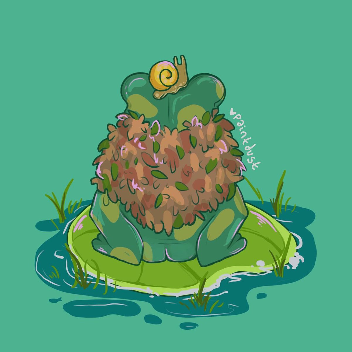 The Pond Druid is a quiet fellow, friend of all snails and other creatures that inhabit the bogs. He enjoys a good ponderin’. 🐸🌱🐌