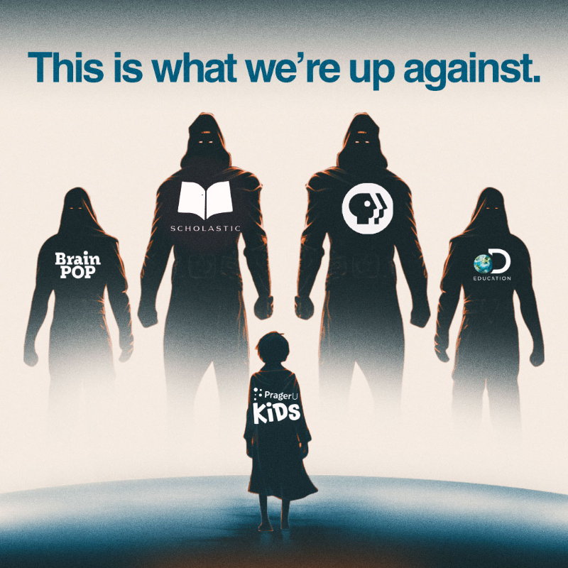 prageru's tweet photo. Giant leftist corporations dominate children's educational programming and promote inappropriate ideas to children. 

We need YOUR HELP to take on the education establishment and save the future of education in America.