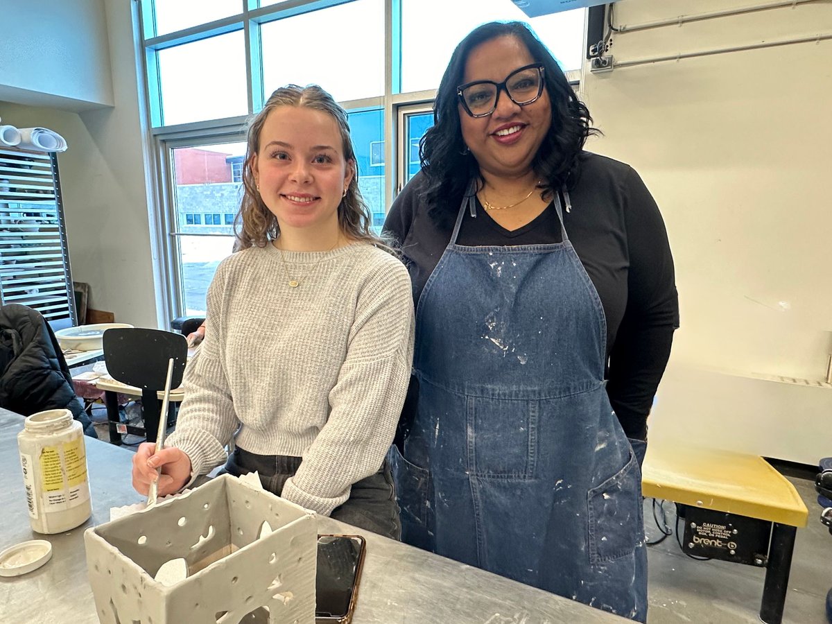 cesd73's tweet photo. Chinook's Edge teacher, Renu Mathews, will soon take her love of pottery to the airwaves.
Ms. Mathew, who teaches at Ecole Olds High School, is a contestant on the CBC's "Great Canadian Pottery Throw Down", airing starting Feb 8. #CESDSuccess
Read more: https://t.co/9TRhi4aLpX https://t.co/7n8ekyB8Ty