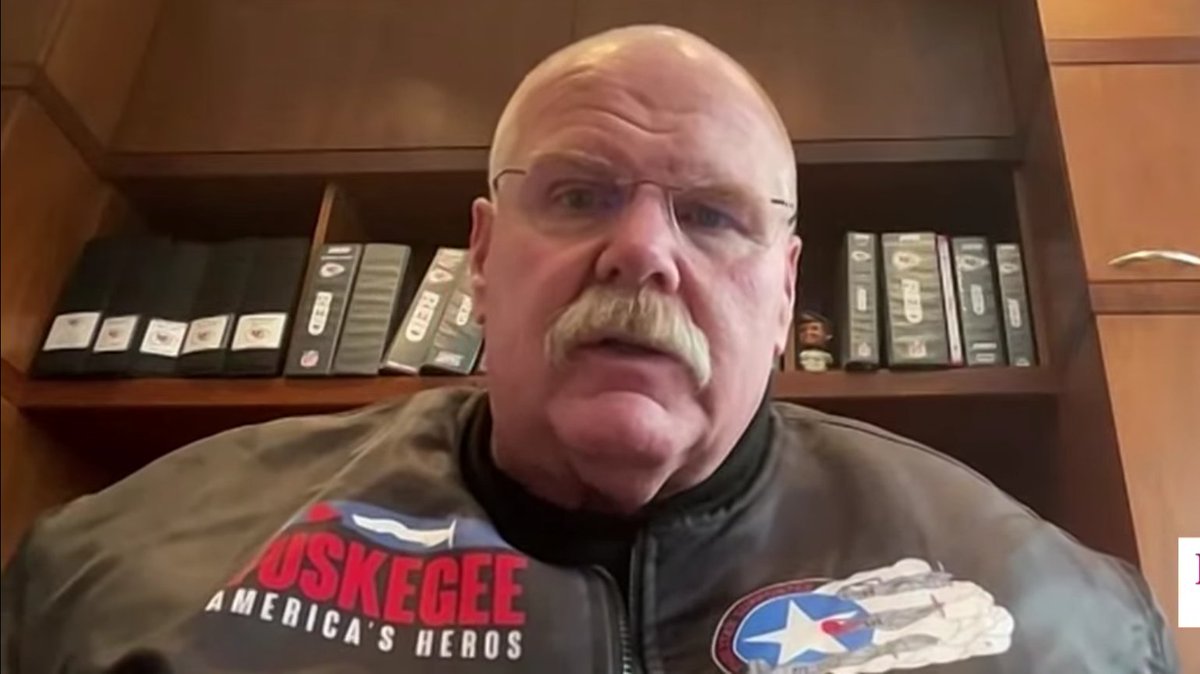 Andy Reid wearing a Tuskegee Airmen jacket today. Neat to see an NFL head coach highlight a heroic team of pilots achieving their goals through the power of teamwork and communication.