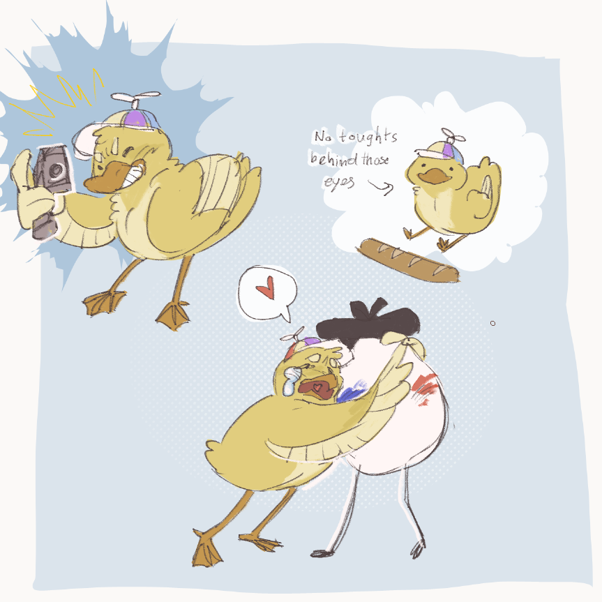 narbreche's tweet photo. She's just a duck in a ducki world #qsmpfanart #QSMPPrison #quacki #Bagherafanart https://t.co/1ubfTqA8MH