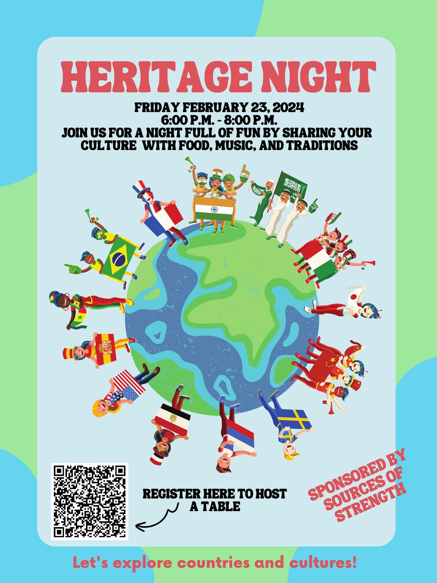 It's time for Benton Middle School's second annual Heritage Night sponsored by <a href="/BtmsS/">BAS</a> (Sources of Strength).  We would love to see all the amazing cultures of Benton represented. <a href="/SigningCougars/">Benton Sign Language</a> <a href="/BentonReads/">Benton Library</a> <a href="/btmscounselors/">Benton Middle School Counseling Department</a>