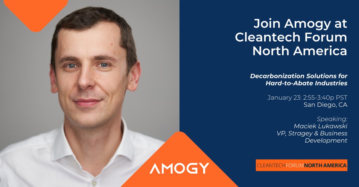 amogyinc's tweet image. Are you in San Diego for @cleantechgroup's #CleantechForum North America?

Join Maciek Lukawski, our VP of Strategy and Business Development, as he participates in the “Decarbonization Solutions for Hard-to-Abate Industries” panel session!

#Amogy #Ammonia #Decarbonization