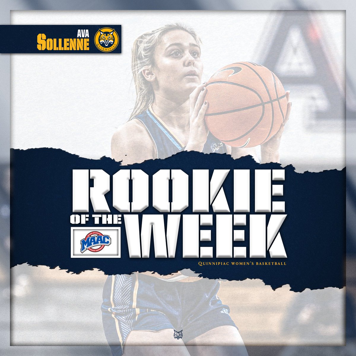 QU_WBB's tweet photo. After dropping a career high 30 points, Ava Sollenne has been named MAAC Rookie of the Week!!

📰 READ https://t.co/2JHACA1fWC

#Foundation🔨 https://t.co/GbuEp6UxcY