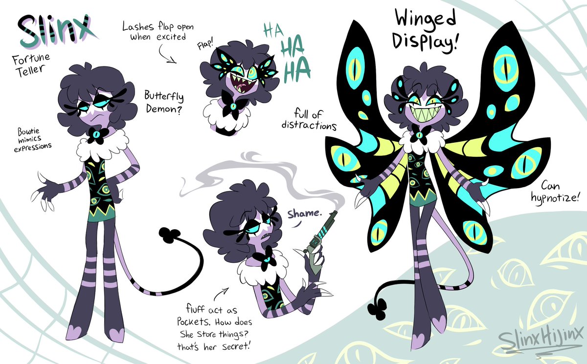 SlinxHijinx's tweet photo. New #HazbinHotel episodes got me resurgin with a redesign for Slinx... I realized i like her more fluffier look and stuck to it. #HazbinHotelOC #HazbinHotelFanart https://t.co/SQQKYTPJ3L