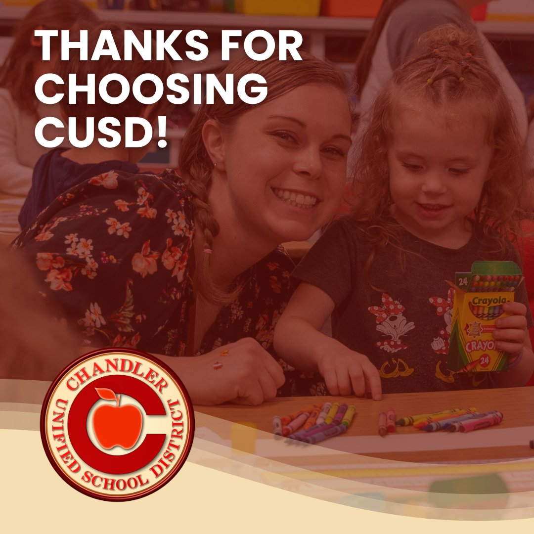 ChandlerUnified's tweet photo. It's National School Choice Week! Thank you for continuously supporting our students, staff members, and faculty in CUSD.

Discover why families choose Chandler Unified. Visit https://t.co/56QlV4Tby3. #WeAreChandlerUnified https://t.co/tZqlEhYTJr