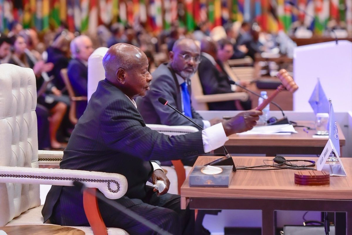 Gaveled. Thank you ⁦<a href="/KagutaMuseveni/">Yoweri K Museveni</a>⁩ for your leadership, we successfully concluded both Non-aligned movement and Third South summits. We now look forward to Chairing both groups.
