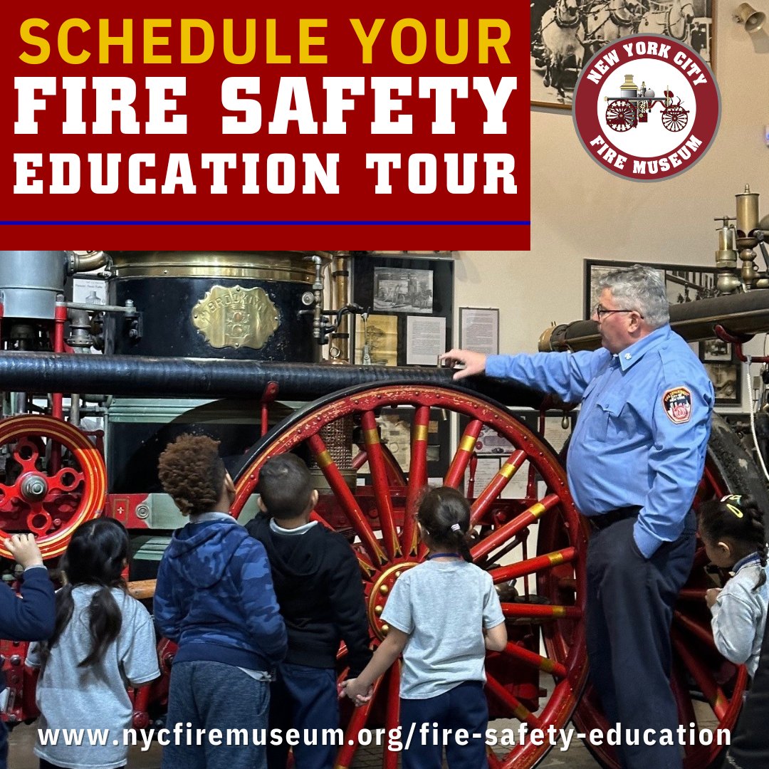 🔥🚒 #MuseumMonday Experience fire safety like never before with our interactive education tour! 🎥 Learn from the FDNY in a 1-hour session, including a simulated fire event and historical tour. Book your spot for now! 🔗 nycfiremuseum.org 🚑