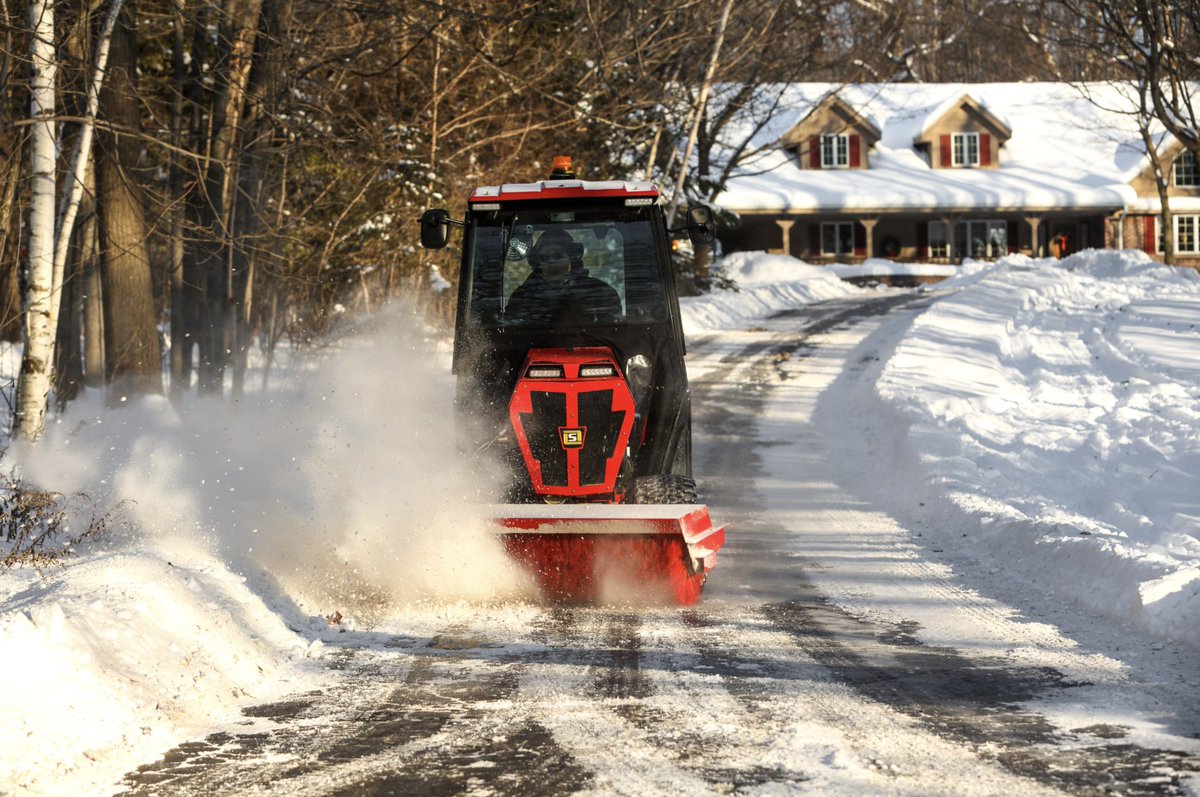 Our fully adjustable broom angle gives you all the control you need. #Steiner #Steiner450 #RotarySweeper #snowremoval