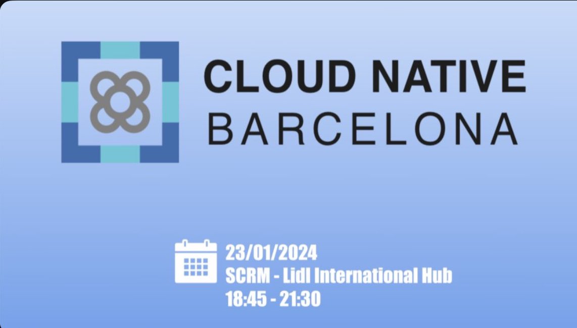 cloudnativebcn's tweet image. Mañana tenemos el primer meetup del año en las oficinas de SCRM Lidl International Hub con dos grandes charlas meetu.ps/e/MMqZb/sJyPP/i! Para no perdérselo, con @JorgeTurrado, Xoán Mallón y Manu Cañete 🙌 #cloudnative
