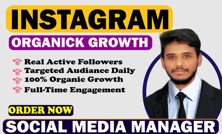 I will do instagram super fast organic growth and social media management rebrand.ly/instagram-orga…