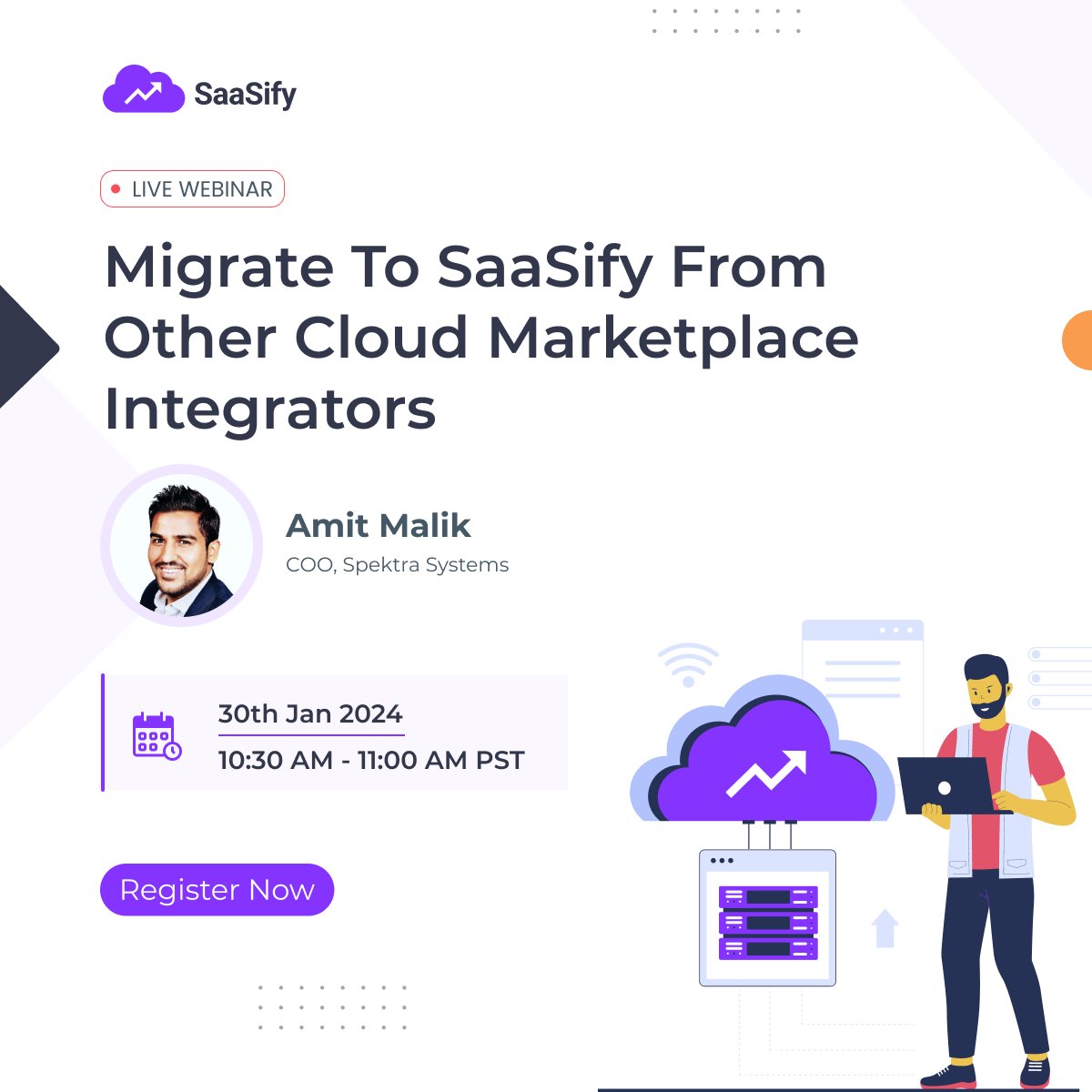 SpektraSystems's tweet image. Exploring a move to #Saasify for Cloud Marketplace integration? Join our exclusive webinar to discover the advantages, best practices, and crucial steps for a seamless transition.

Secure your spot now: bit.ly/3vMdLuQ

#SaaS #Cloudmarketplace #cloudintegration #cloud