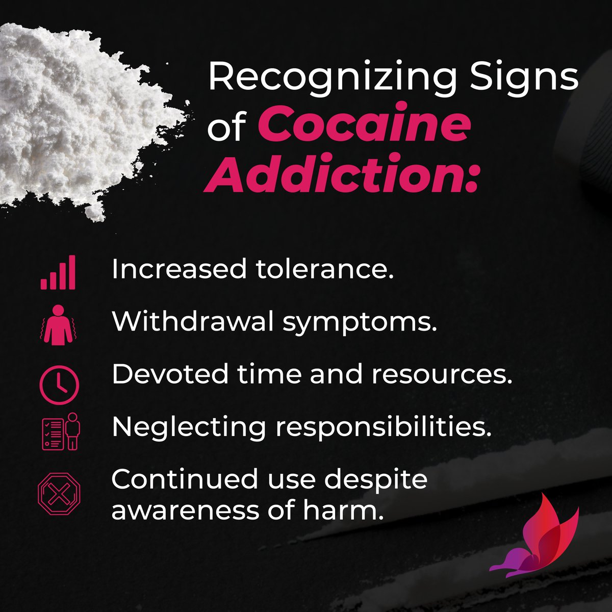 landmarkrecover's tweet photo. Cocaine addiction dangers: tolerance, withdrawal symptoms, neglecting obligations. Landmark Recovery offers personalized treatment: detox, therapy, holistic plans, ongoing support. Take the first step towards a healthier life at https://t.co/fyiXBjqNTZ  #LandmarkRecovery https://t.co/Pq6nXk1ucA