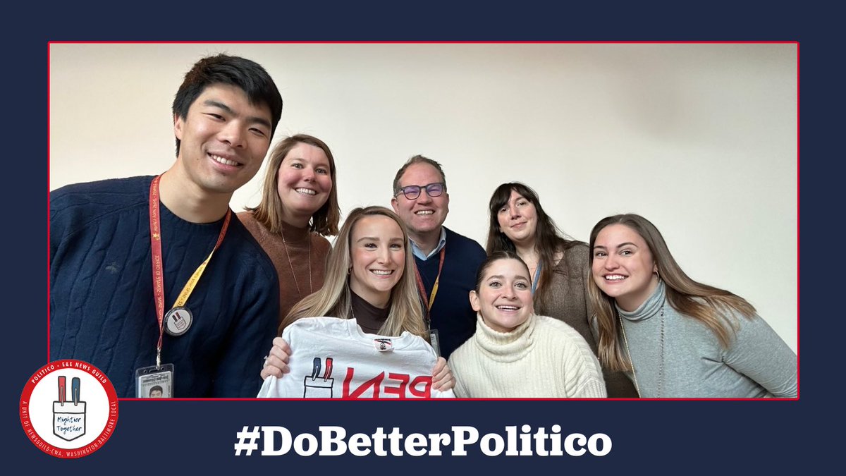 penguild's tweet photo. The @politico Congress team repping PEN Guild today as our bargaining committee negotiates a fair contract✊ https://t.co/xnLb6jQA4w