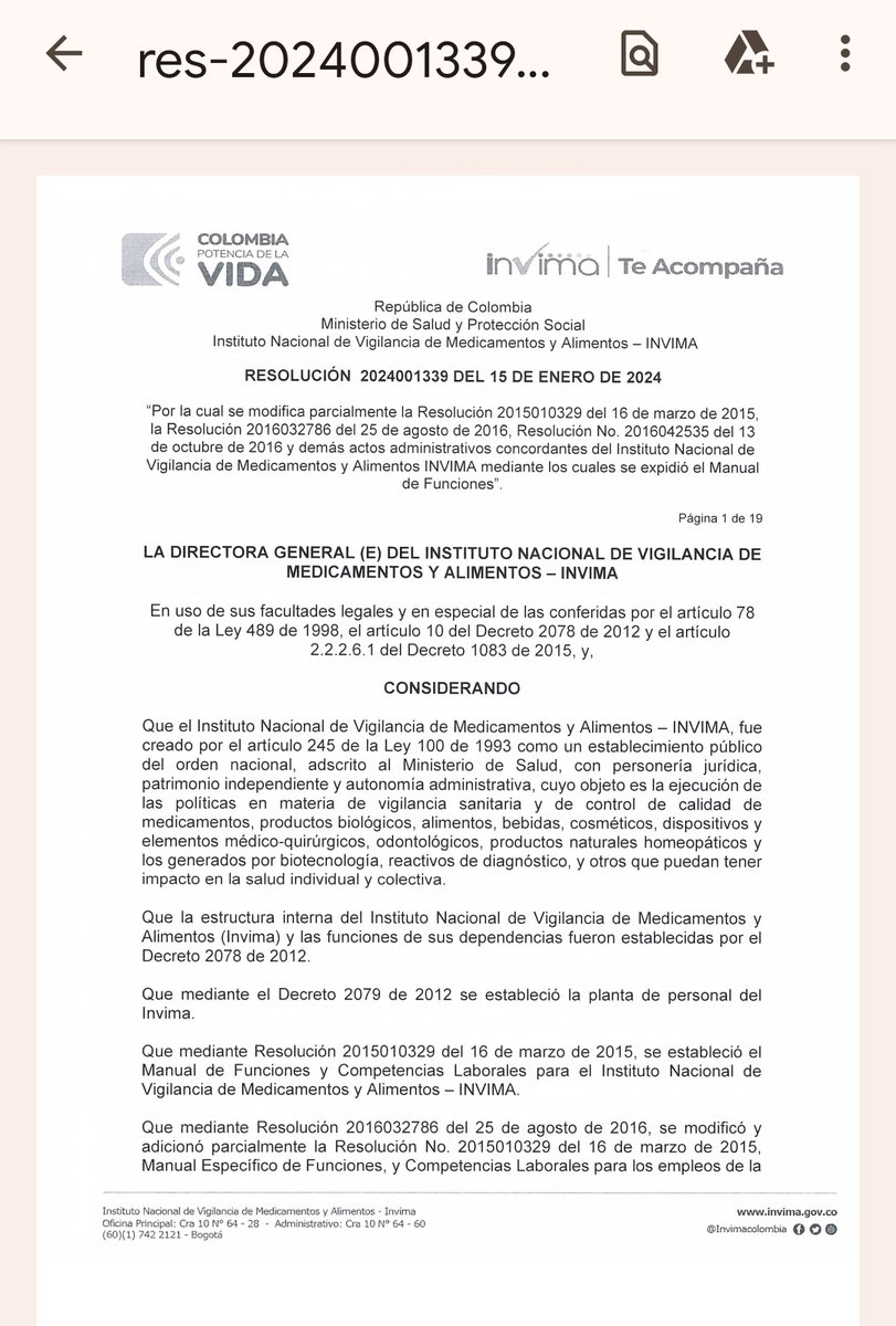 Melquisedec70's tweet photo. Tal como lo anticipé desde el 10 de enero, el @invimacolombia modificó el manual de funciones para nombrar como director en propiedad a cualquier profesional, no importa si no sabe de salud o de medicamentos o del funcionamiento del Estado. Cualquier profesional que acredite 9 años de experiencia en cualquier cosa.