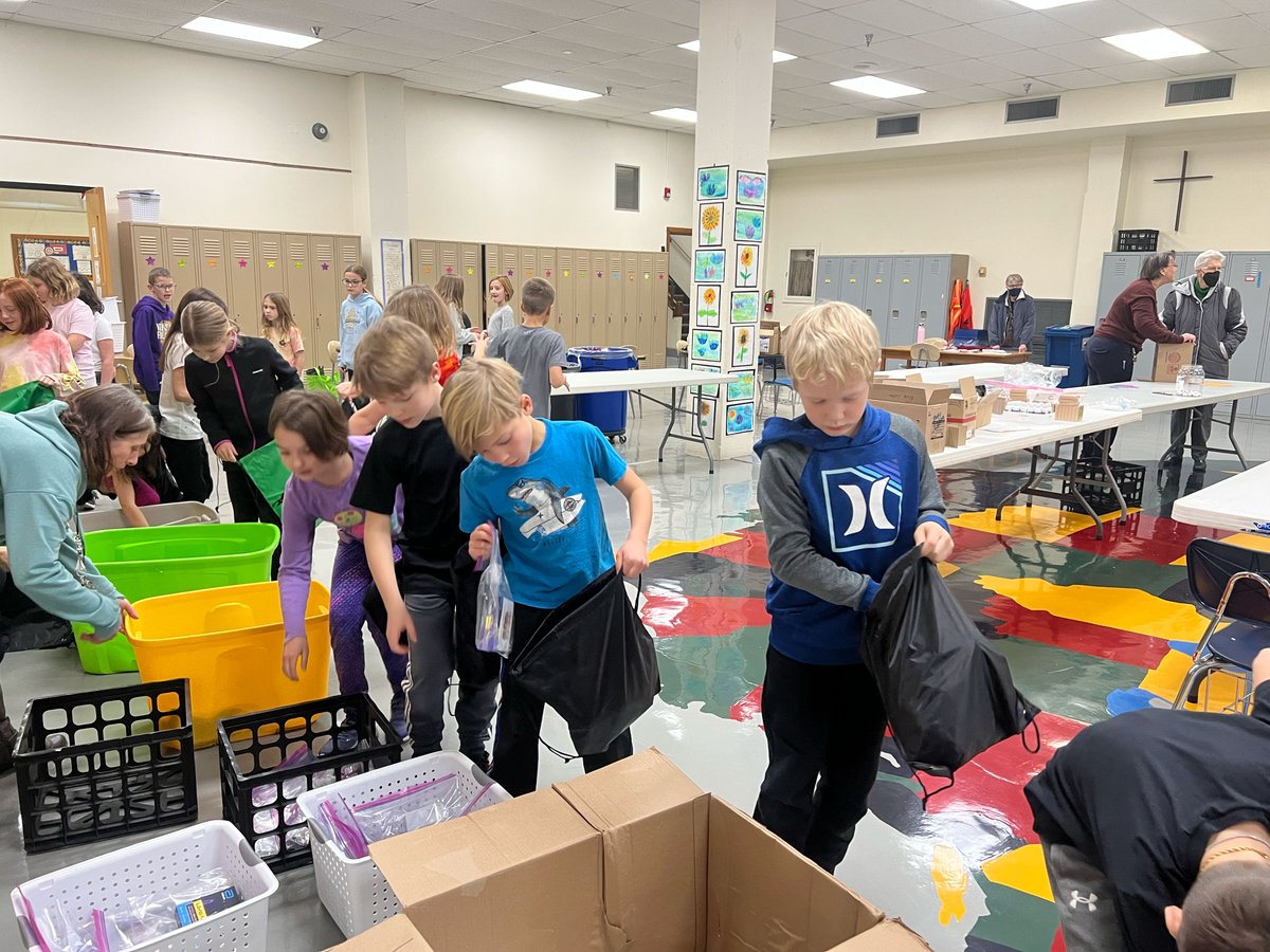 Students from St. Joseph Catholic School teamed up with sisters to assemble “essential bags” to share with people who are homeless or struggling. The bags were shared with several community organizations. #WPCU2024